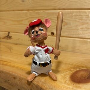 Annalee Baseball Mouse Plush Toy - Red and White